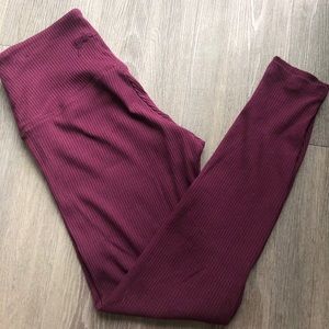 PINK ribbed leggings